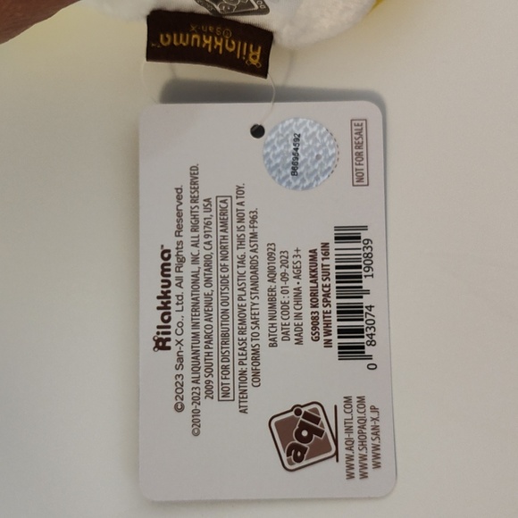 GS9083 Korilakkuma In White Space Suit Plush Bear 16 IN - Picture 5 of 7